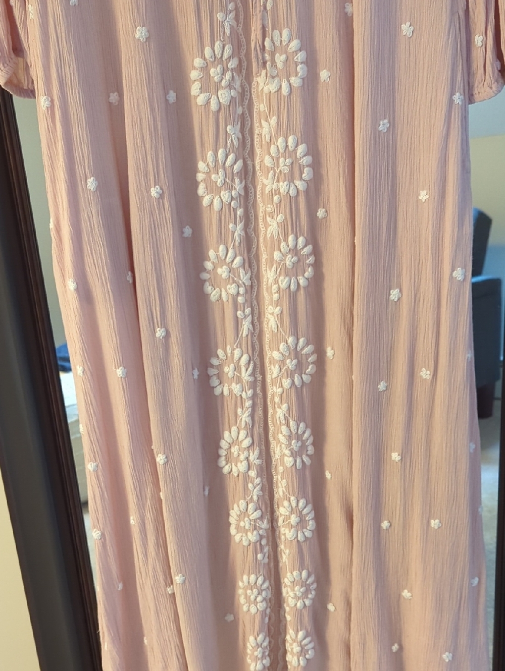 Soft Surroundings Pink Floral Embroidered Maxi Dress - Picture 8 of 8